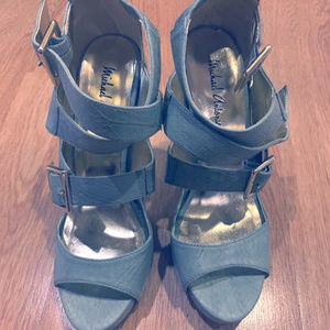 Mint green sandal heels 6.5
